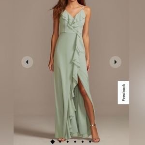 David’s Bridal Dusty Sage Bridesmaids dress
